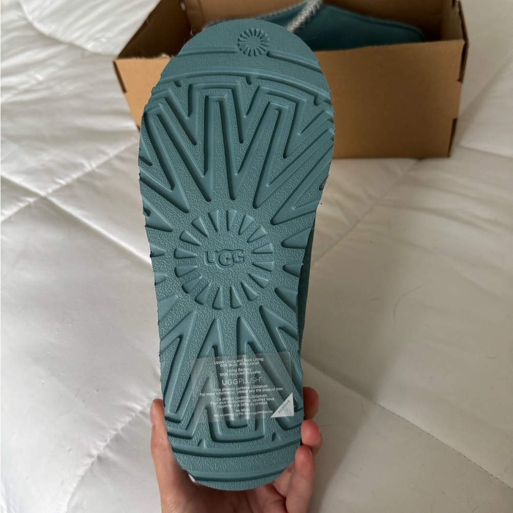 UGG Teal Slip-On Shearling-Lined Women's Slippers - Picture 5 of 7